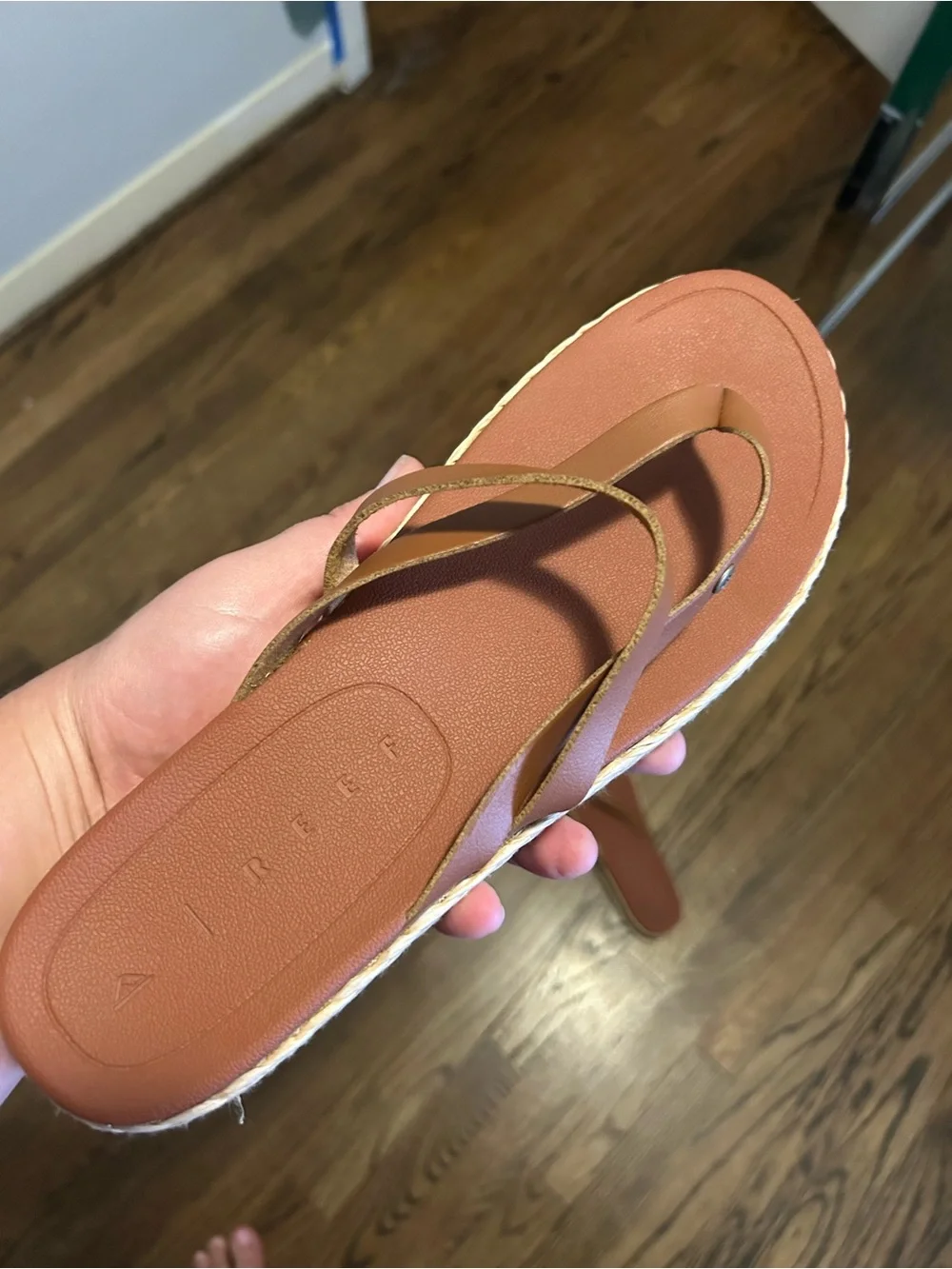 Reef Brown Espadrille Platform Thong Sandals - Picture 6 of 7